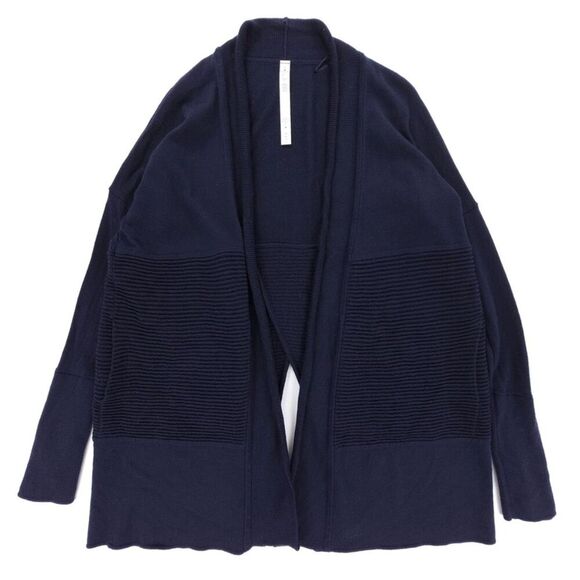 LULULEMON Merino Wool Sit In Lotus Wrap II Midnight Navy Lounge Athleisure Yoga - Picture 1 of 7